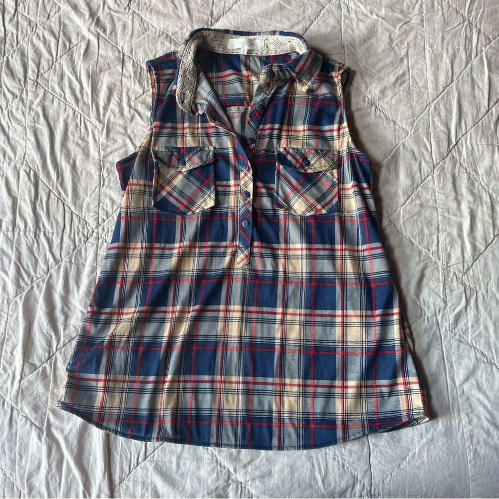 Eden‎ And Olivia Women's Plaid Tank Top Size Small